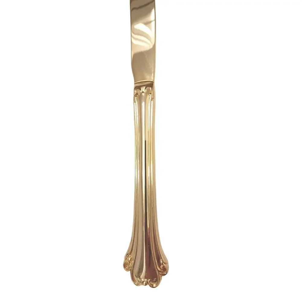 F.B. Rogers Gold Knife Chippendale Gold Electroplate HOLIDAY WEDDING PARTY EVENT